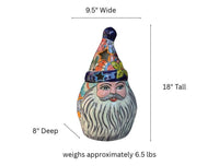 Hand-Painted Talavera Santa Claus Statue | Mexican Ceramic Christmas Lantern (18" Tall)
