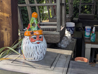 Talavera Santa Claus Statue | Hand-Painted Mexican Ceramic Christmas Tea Light Holder & Decor (18" Tall)