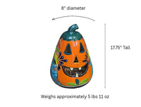 Ceramic Pumpkin Halloween Decor | Hand-Painted Talavera Jack-o-Lantern | Mexican Pottery Candle Holder