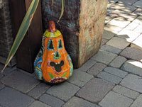 Handmade Talavera Pumpkin Lantern | Ceramic Jack-o-Lantern Mexican Pottery Fall Decor