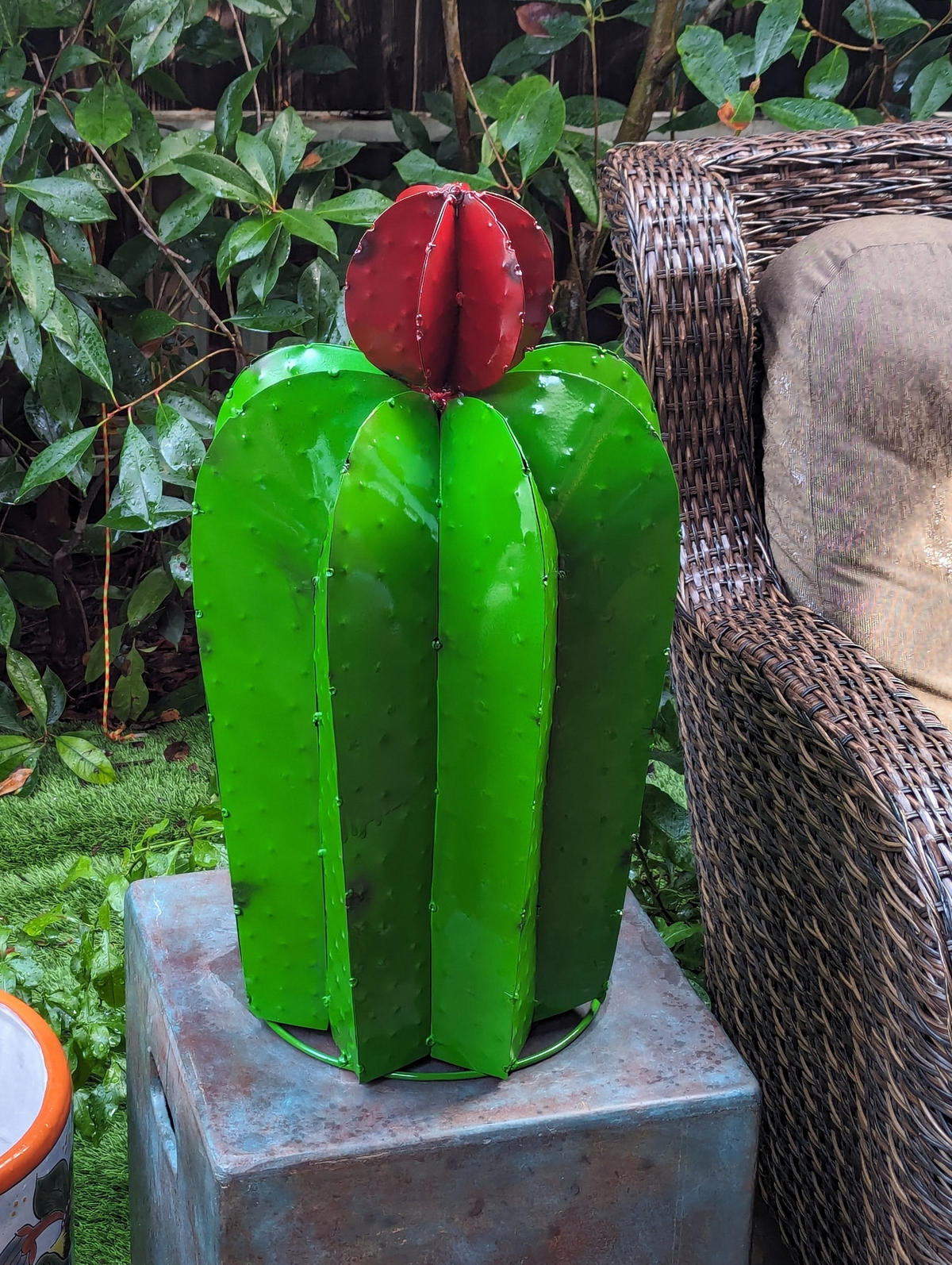 Cactus Garden Decor, Metal Cactus Decoration for Yard or Home, Hand Painted Lifelike Young Saguaro Cactus Yard Art, Mexican Folk Art