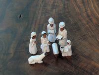 Nativity Scene from Mozambique - Hand Carved & Hand Painted Wood, Housewarming Gift for Her