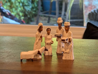 Nativity Scene from Mozambique - Hand Carved & Hand Painted Wood, Housewarming Gift for Her