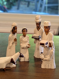 Nativity Scene from Mozambique - Hand Carved & Hand Painted Wood, Housewarming Gift for Her
