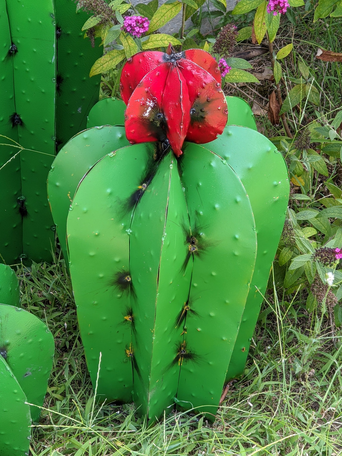 Cactus Garden Decor, Metal Cactus Decoration for Yard or Home, Hand Painted Lifelike Young Saguaro Cactus Yard Art, Mexican Folk Art