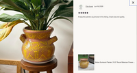 Yellow Sunburst Planter | 10.5" Round Mexican Flower Pot