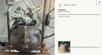 Whistler Face Planter is Handmade Mexican Pottery from Atzompa, Mexico, Home Decor, Indoor or Outdoor Decor