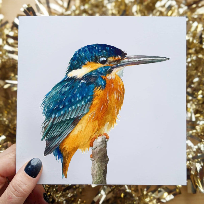 Kingfisher Design Greeting Card, 6x6 Inches Square