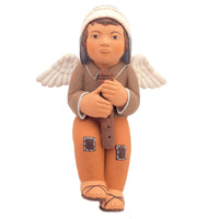 Angel & Flute  Fine Ceramic Wall Figurine Home Decor or Ornament, Housewarming Gift for Her