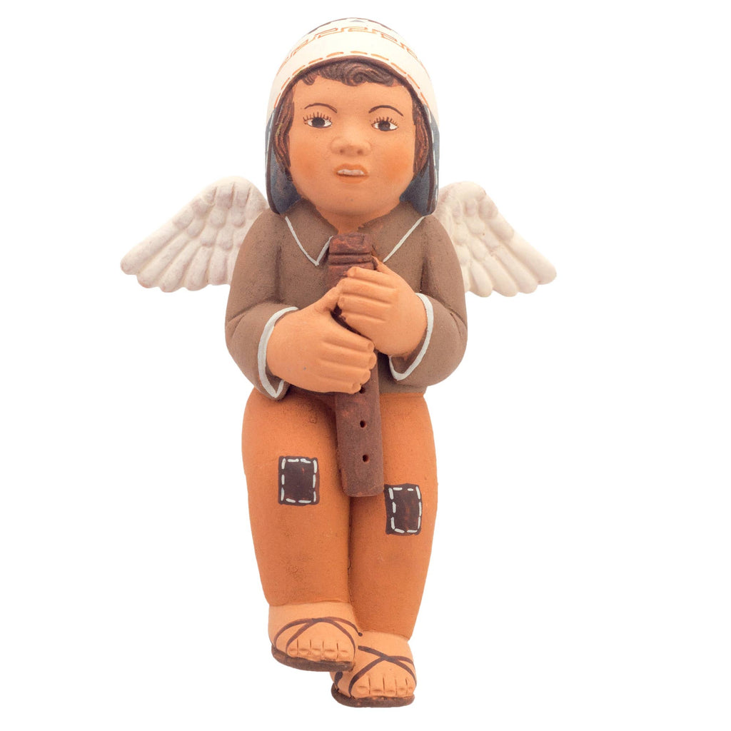 Angel & Flute  Fine Ceramic Wall Figurine Home Decor or Ornament, Housewarming Gift for Her