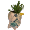 Bird Planter Pot, Swirly Pio Bird, Ceramic Flower Pot, Small Planter Pot, Bird Decor Housewarming Gift for Her