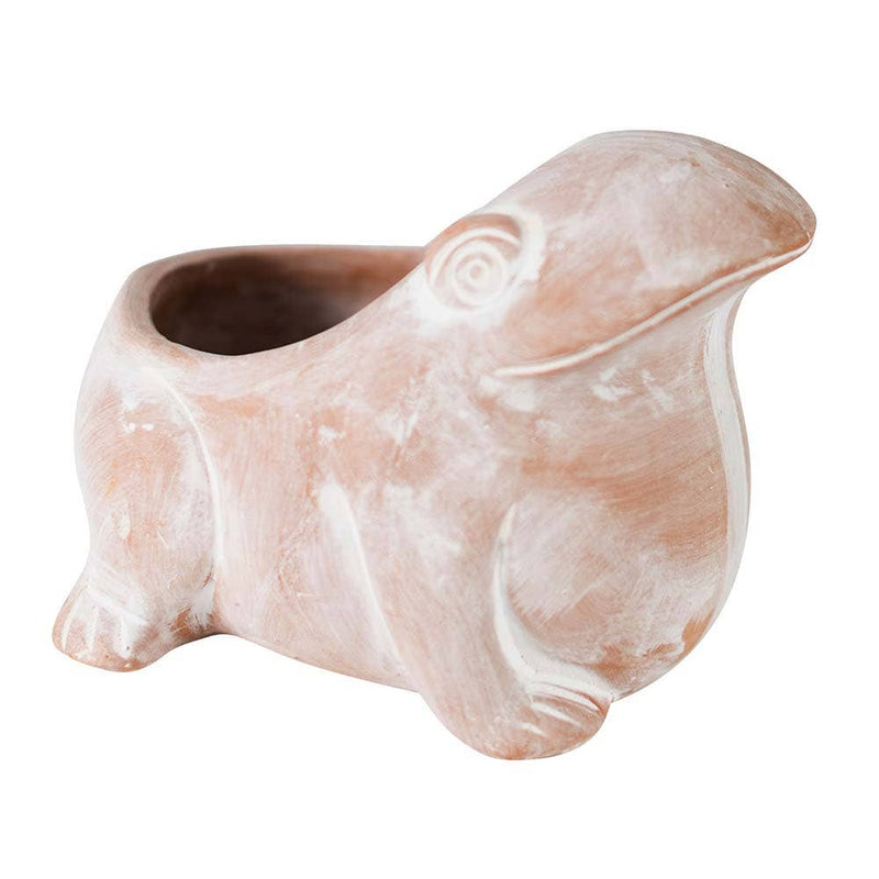 Frog Flower Pot, Terracotta Pottery, Indoor Outdoor Planter, Terracotta Pot, Bangladesh Planter, Handmade Frog Pot