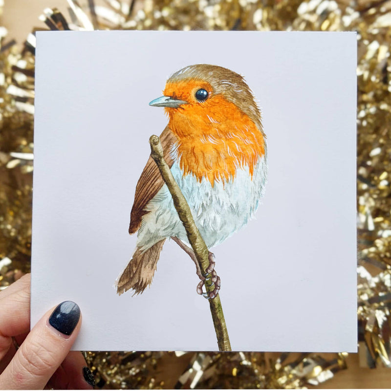 Robin Greeting Card, 6x6 inches Square