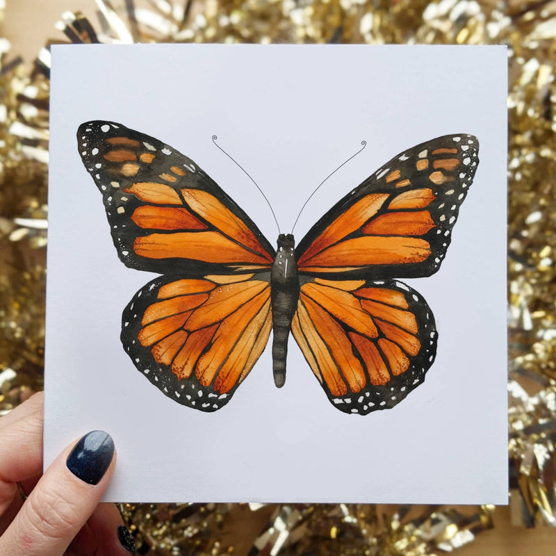Monarch Butterfly Greeting Card, Square 6x6 Inches