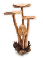 Hand Carved Jumbo Wooden Magical Mushroom, Garden Sculpture Outdoor Decor