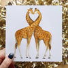 Giraffe Romantic Greeting Card, 6x6 Inches Square