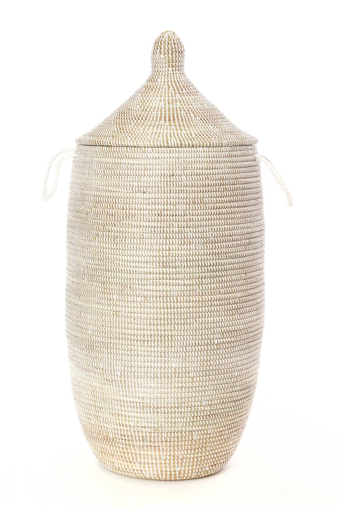 Slender Laurel Hamper Basket from Senegal, Home Decor Housewarming Gift for Her