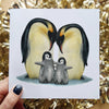 Penguin Family Greeting Card, 6x6 Inches Square