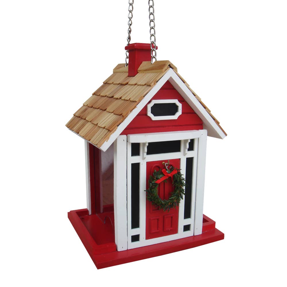 Christmas Cottage Bird Feeder, Outdoor or Indoor Decor, Decorative Birdhouse Decor