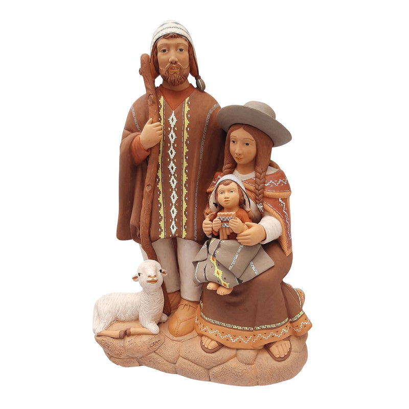 Holy Melody Nativity Set Originally Handcrafted from Peru, Nativity Christmas Decor Made of Natural Clay