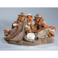 åOne Piece Resting Family Fine Ceramic Nativity Christmas Decor, Handmade from Peru, Special Holiday Decoration