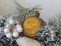 Christmas Ornaments: Unique Mexican Christmas Decor features festive patterns & bold colors, Hand Painted Wood Ornament for Christmas Tree