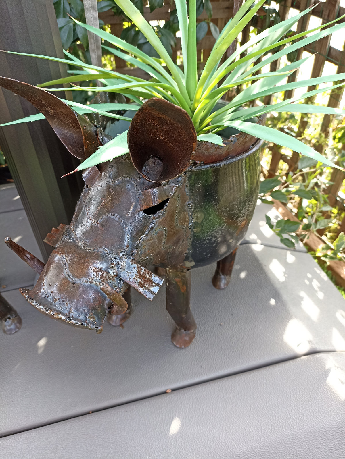 Warthog Planters from Zimbabwe, Made of Recycled African Cooking Pots, Housewarming Gift for Her