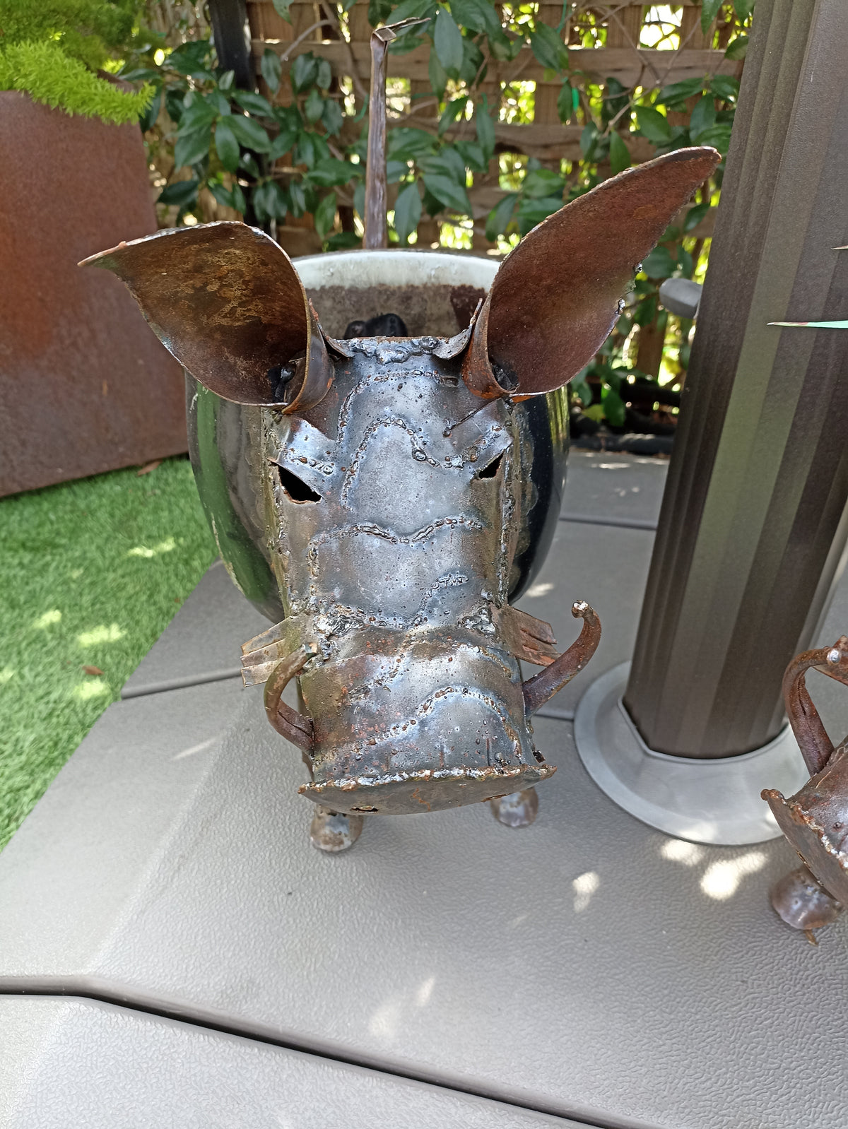 Warthog Planters from Zimbabwe, Made of Recycled African Cooking Pots, Housewarming Gift for Her