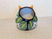 Lilly Owl Mexican Flower Pot Ships 9-1 | Ceramic Talavera Pottery Works Indoor or Outdoor as Home Decor or Garden Decorations