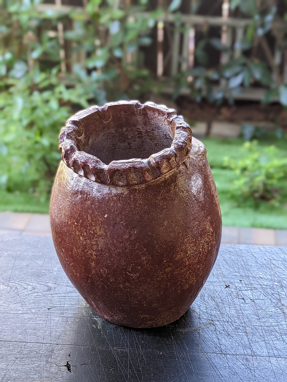 Mexican Owl Planter Pot for Indoor Home Decor or Outdoor Garden Decorations, Medium Owl, Reddish Brown