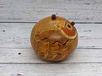 Owl Gourd Box, Spotted Owl Carved  Art, Handmade Owl Art, Owl Gift