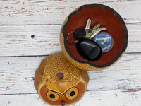 Owl Gourd Box, Spotted Owl Carved  Art, Handmade Owl Art, Owl Gift