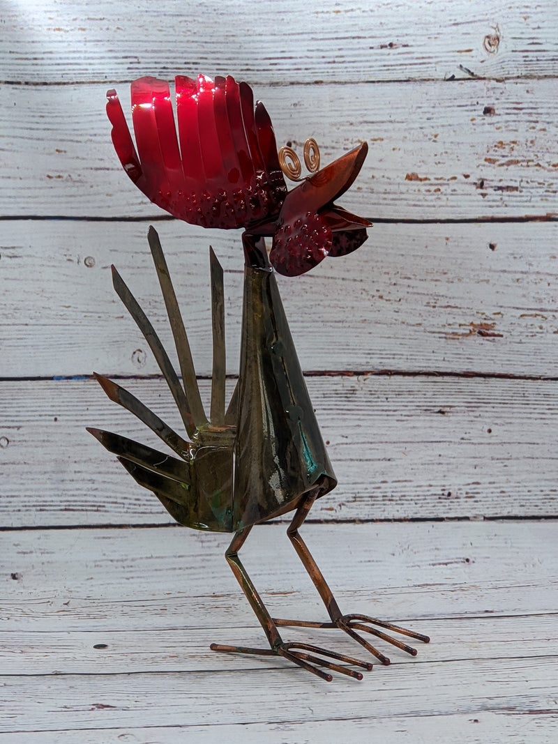 Rooster Yard Art-Copper, Home Decor Statue, Rooster Decoration for Home, Rooster Yard Art Sculpture