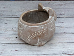 Crouching Cat Planter, Handmade Terracotta Flower Pot Garden Art and Home Decor