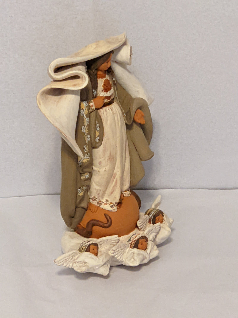 Holy Mary with Angels - Fine Ceramic Figure 8.25" H x 6.25"