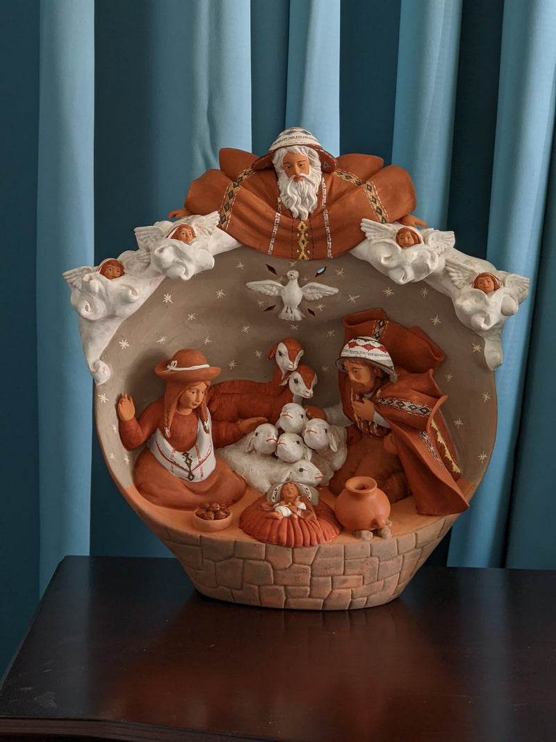 Christmas Nativity Scene, Holiday Home Decor, Original Handcrafted Nativity Art from Lima Peru, One-of-a-Kind Christmas Gift