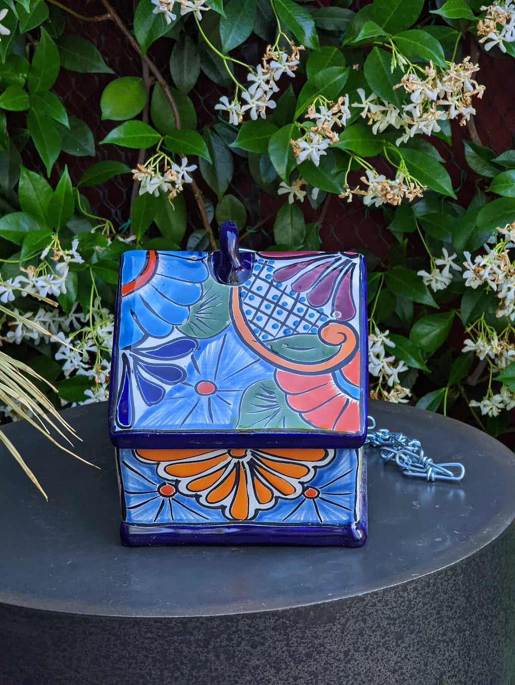 Ceramic Bird Feeder, Talavera Pottery, Decorative Outdoor Hanging Feeder Station, Handmade Mexican Pottery, Attract Wild Birds