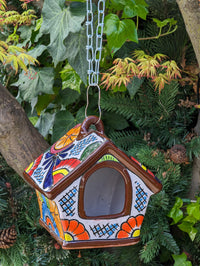 Ceramic Bird Feeder, Talavera Pottery, Decorative Outdoor Hanging Feeder Station, Handmade Mexican Pottery, Attract Wild Birds