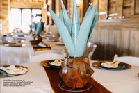 Blue Agave Metal Cactus Yard Art & Garden Decor, Handmade Lifelike Agave Plant in Teal Mexican Art for Your Outdoor Yard or Home