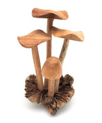 Hand Carved Small Wooden Mushroom, Garden Sculpture Outdoor Decor