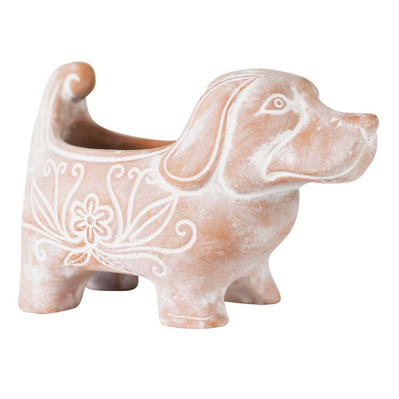 Terracotta Dog Planter, Decorative Planter, Indoor Outdoor Planter, Dog Decorations