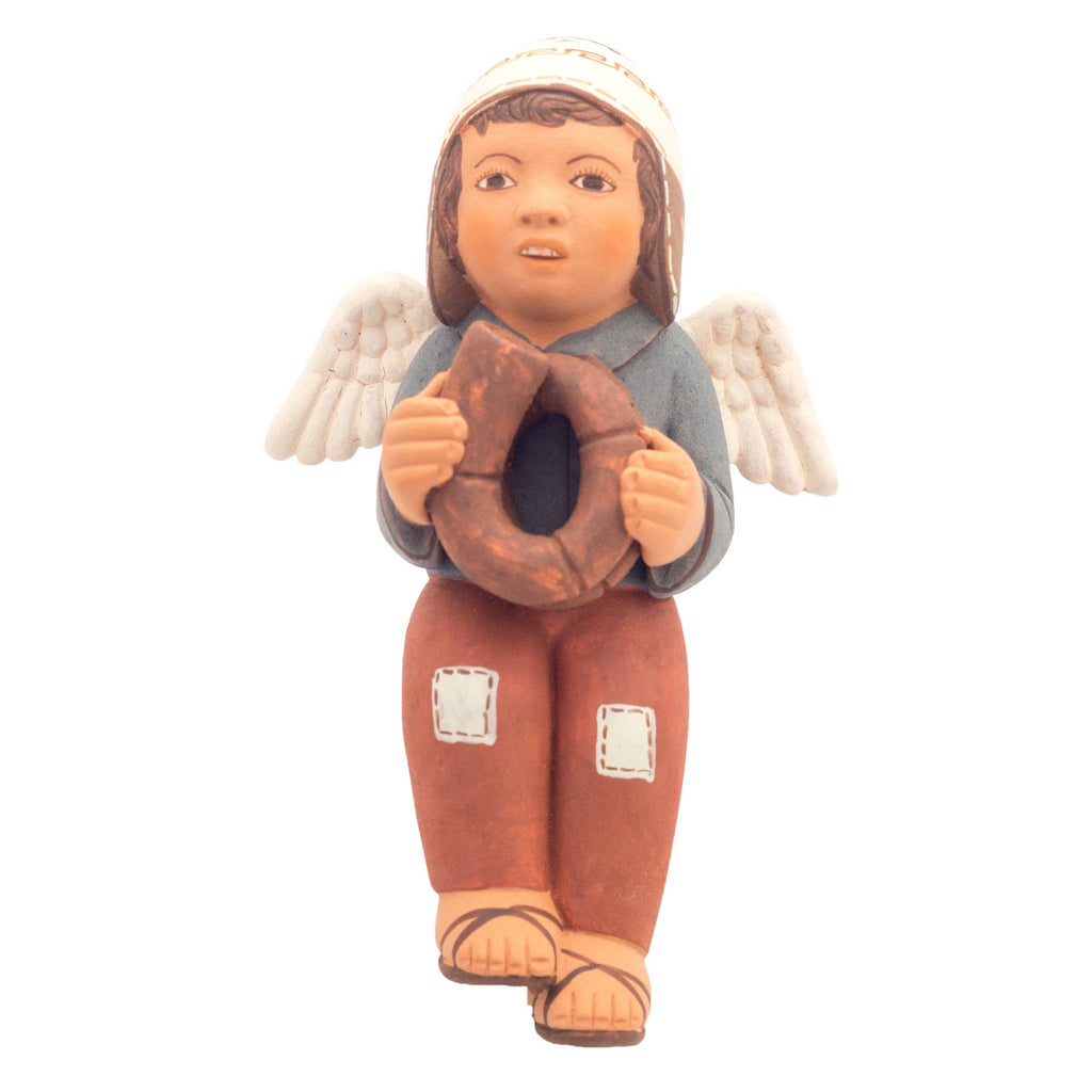 Angel & Horn - Fine Ceramic Wall Figurine Home Decor or Ornament, Housewarming Gift for Her