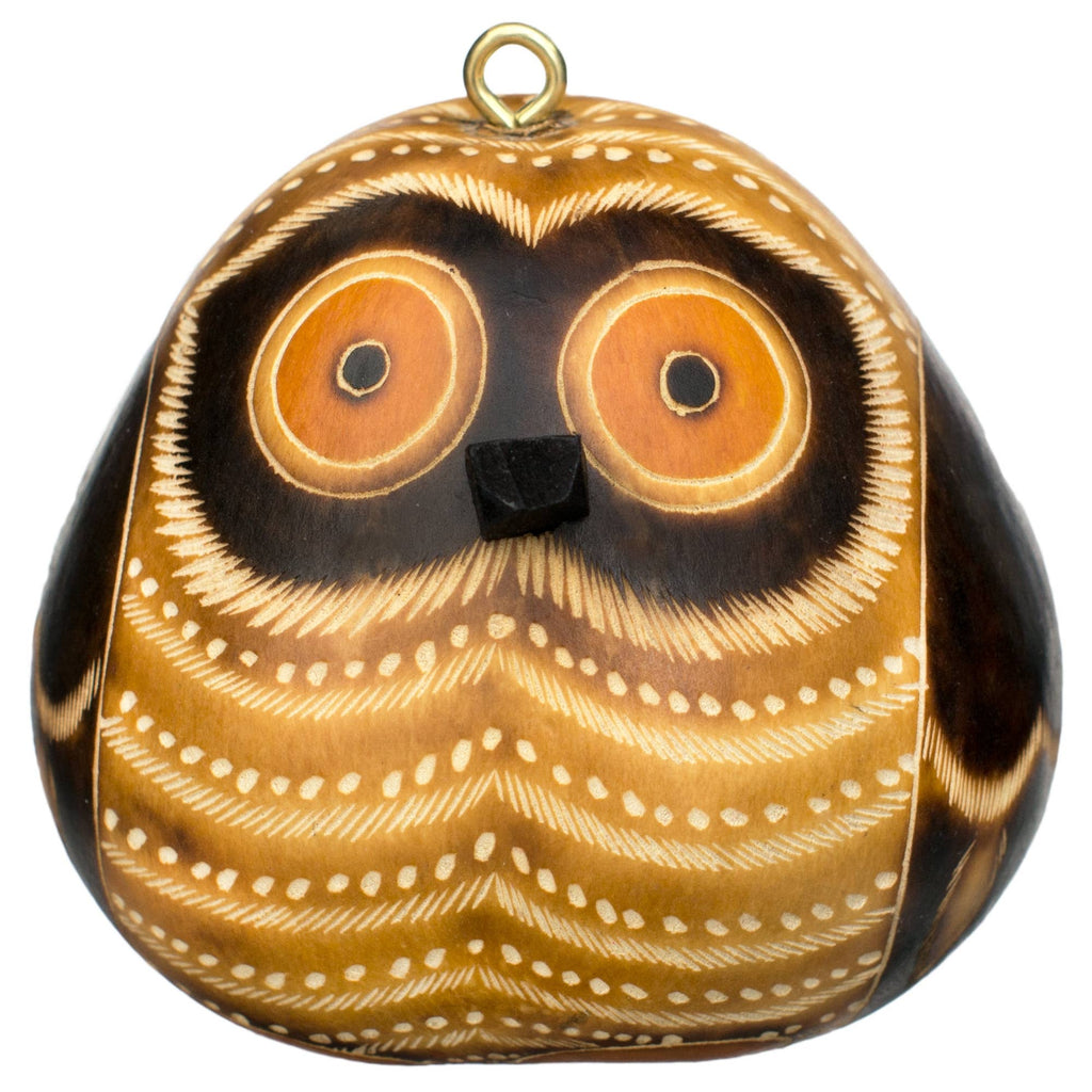 Owl Gourd Ornament, Handmade Fall Home Decor Housewarming Gift for Her