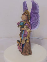 Christmas Decorations, Angels with Flowers, Christmas Angel Home Decor, Handmade Angel Art from Oaxaca Mexico, Original Sculpture