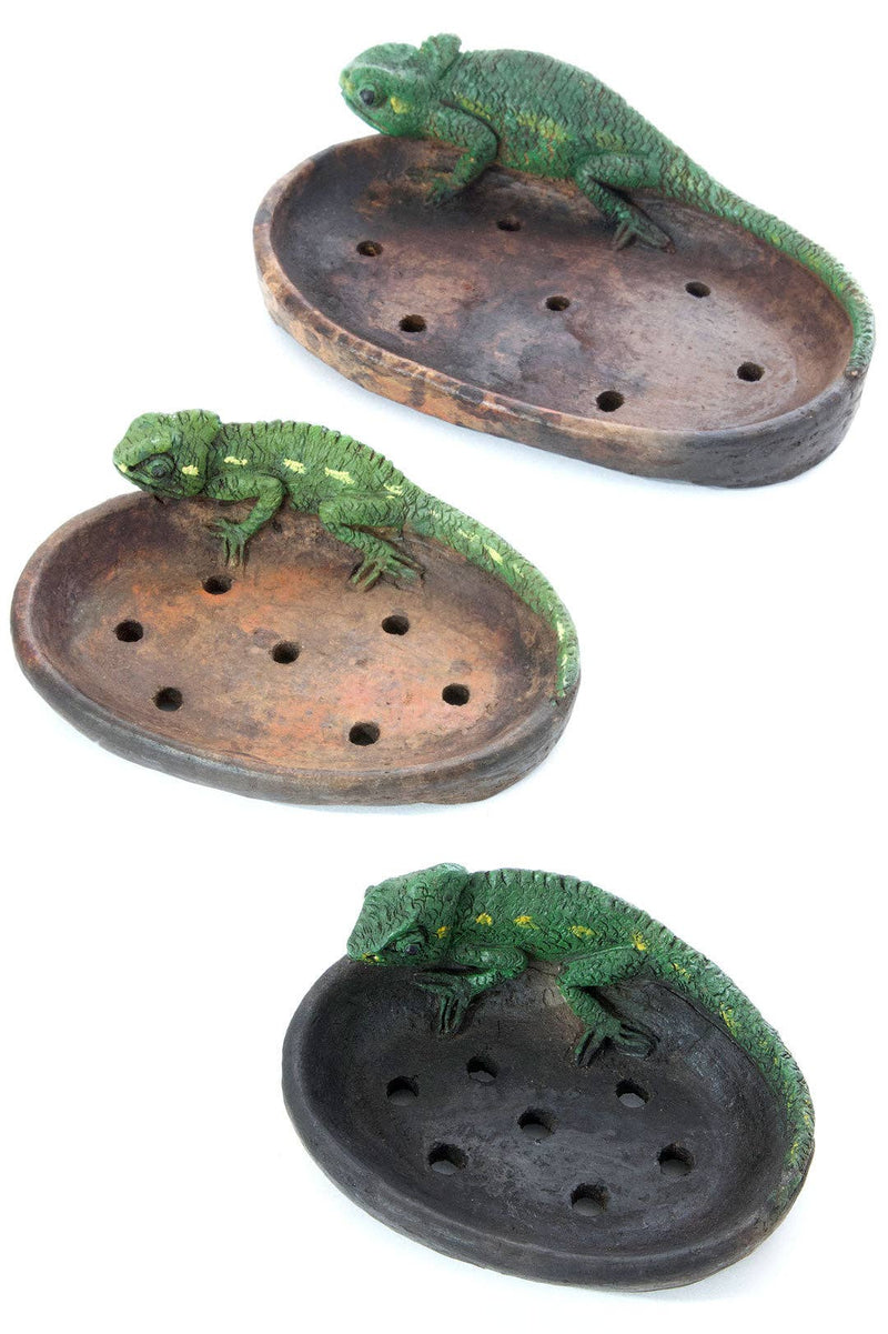 Chameleon Soap Dish Home Decor, Handmade of Kenyan Clay, Large Housewarming Gift for Her