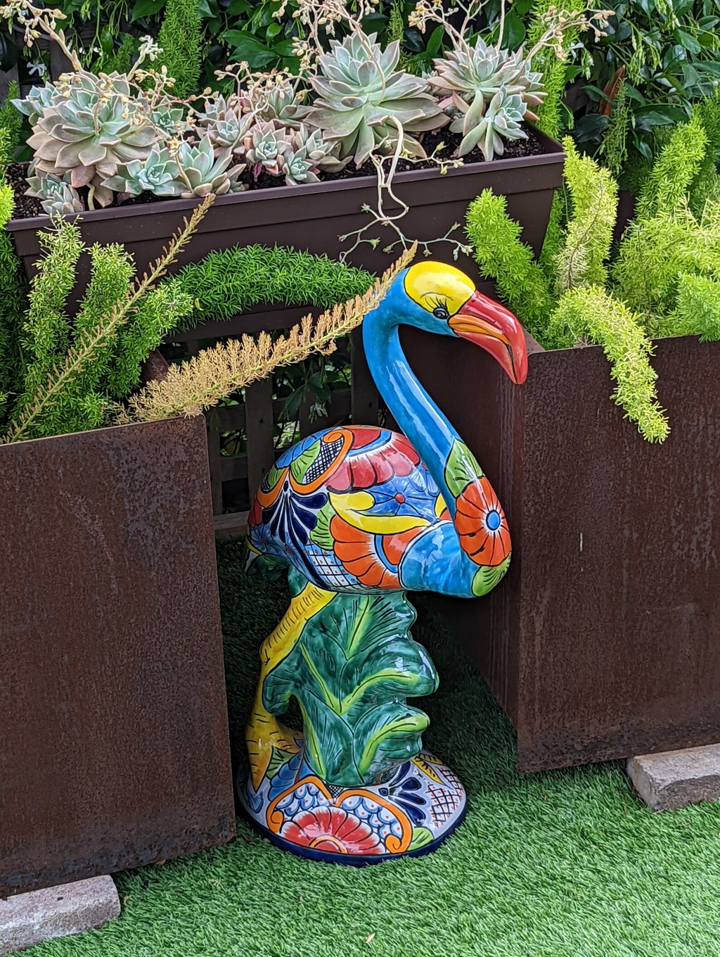 Flamingo Garden Decor & Yard Art, Talavera Pottery, Home Decor, Porch Decor, Outdoor Decoration (Order, Get Pics, Choose Your Favorite)