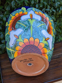 Colorful 13.5" Flower Pot, Talavera Ceramic Planter, Handmade Pottery, Outdoor Garden Decor, Indoor Home Decor, Unique Housewarming Gift