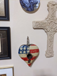 Small Metal Birdhouse, Unique Patriotic Style, Outdoor or Indoor, Decorative Birdhouse Decor, Handmade in Mexico
