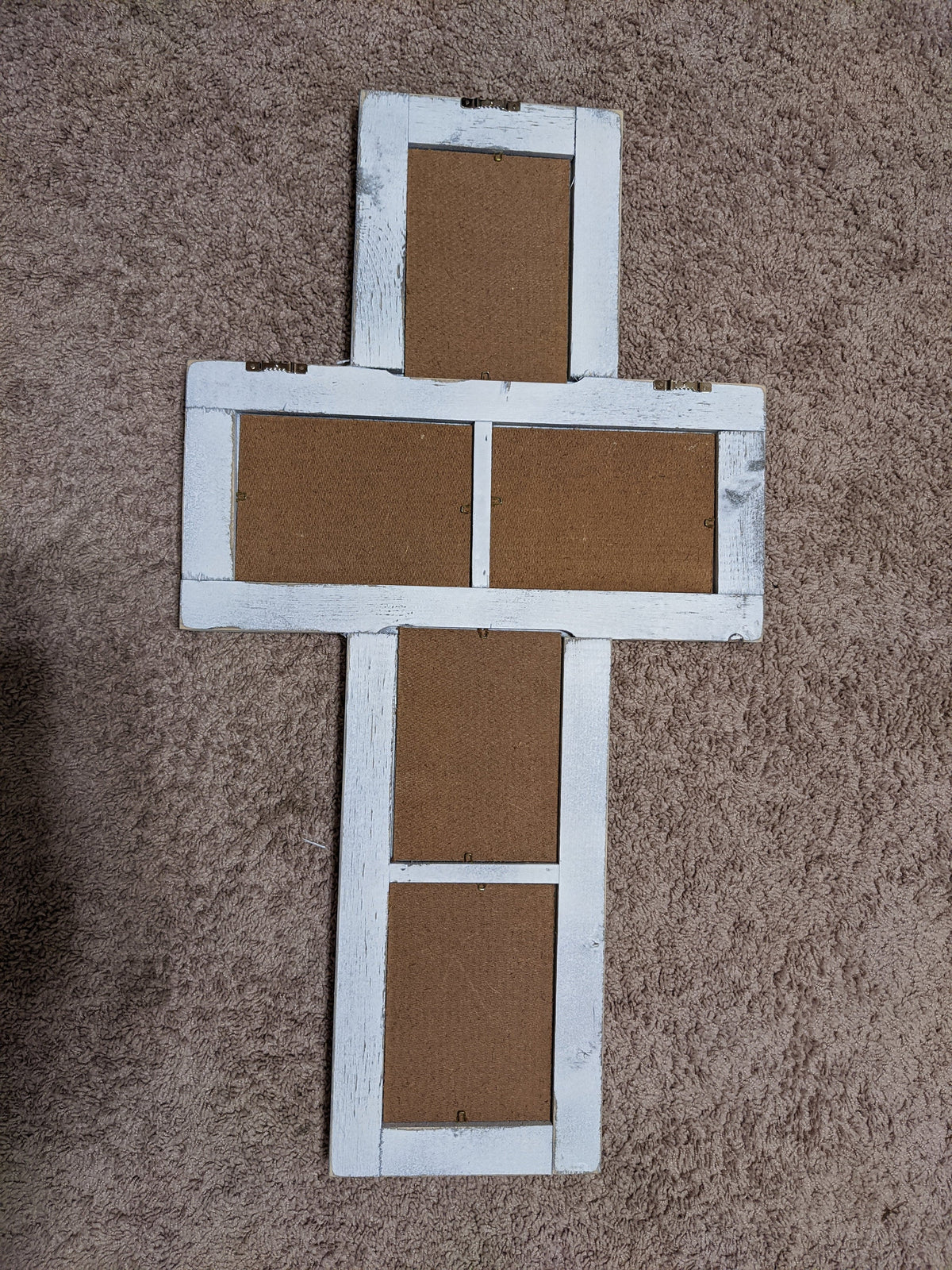 5x7 Wood Cross 5 Picture Frame, Window Style, Rustic Home Decor, Distressed Farmhouse Look, 5 Photo Frame, Handmade in Texas USA, Free S/H