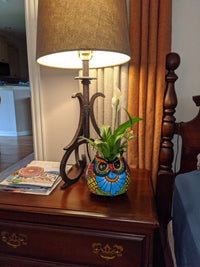 Talavera Planter, Colorful Owl Flower Pot, Ceramic Planter, Talvera Pottery, Indoor Outdoor Planter, Talavera Pot, Mexican Planter